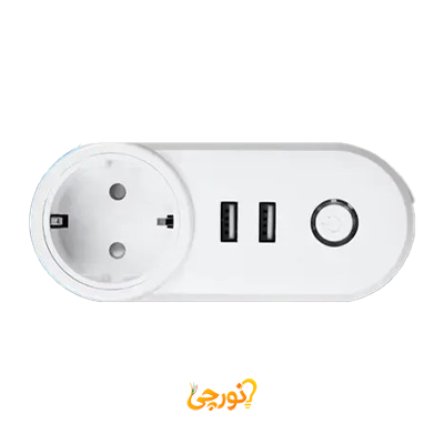 پریز هوشمند دوشاخه دار دوخروجی USB moes پروتکل زیگبی سفید