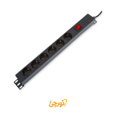 چند راهی برق شش خانه 1.8 متر مدل رک مونت 2253 پارت الکتریک