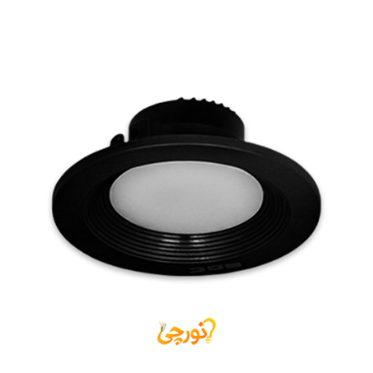 چراغ سقفی توكار ديپ اكونومی بدنه مشكی گرد برش 9 و 10 سانت 6 وات EDC