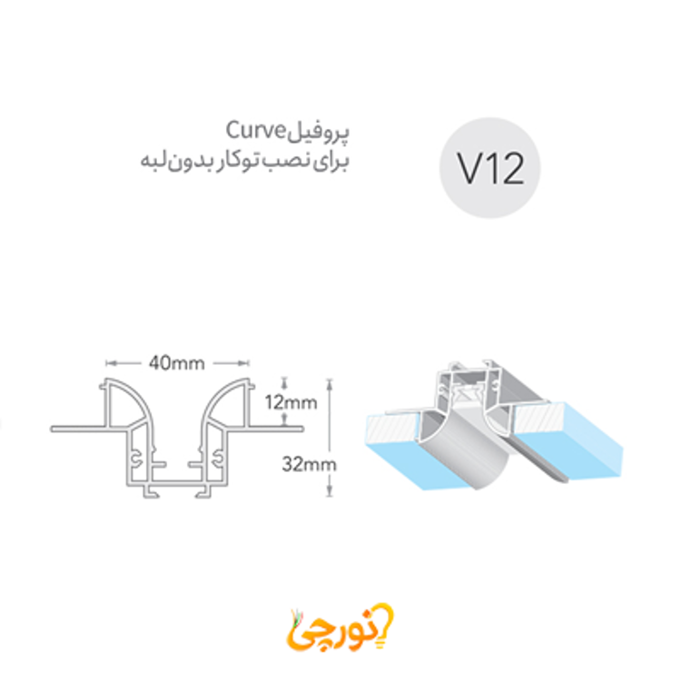 لاینر نوری سیلی فیت Curve توکار بدون لبه لوپ لایت