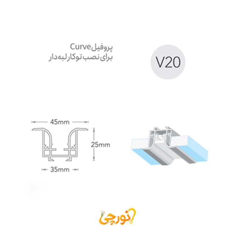 لاینر نوری سیلی فیت Curve توکار لبه دار لوپ لایت