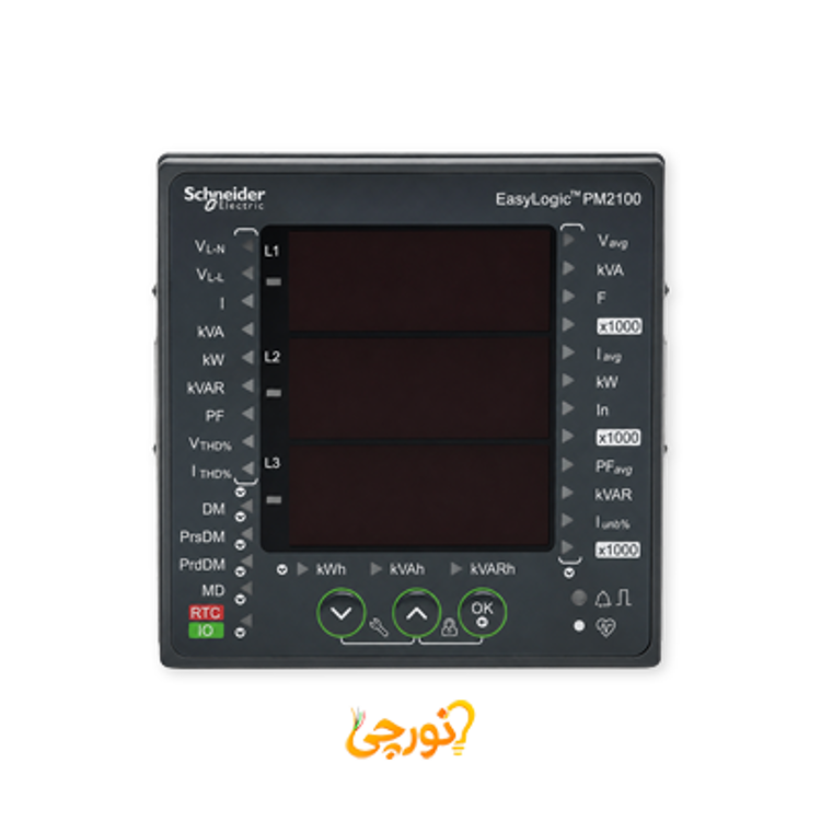 پاورمتر اشنایدر PM2120 پورت RS485 نمایشگر LED هارمونیک 15