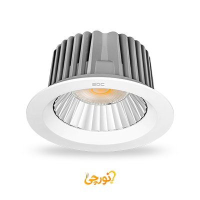 چراغ سقفی توکار ایشاین گرد بدنه سفید 45 وات EDC