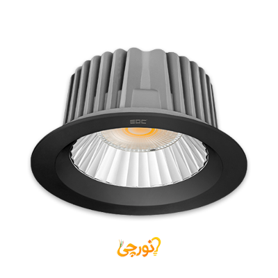 چراغ سقفی توکار ایشاین گرد بدنه مشکی 15 وات EDC