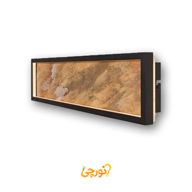 چراغ دیواری طرح سنگ مشکی طلایی ریموتی سه حالته ستاره شمال