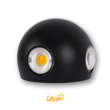 چراغ دیواری 4طرفه مشکی آفتابی 12وات ضدآب سن آن ستاره شمال