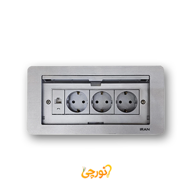 پریز توکار ایران الکتریک M7 | ۳ ارت‌دار، تلفن
