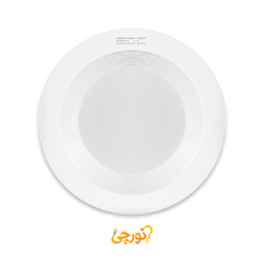 چراغ سقفی توکار دیپ اکونومی بدنه سفید گرد برش 9 و 10 سانت 6 وات EDC