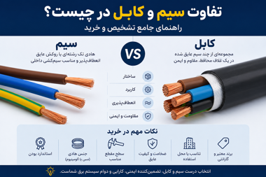 تفاوت سیم و کابل در چیست؟ راهنمای جامع تشخیص و خرید
