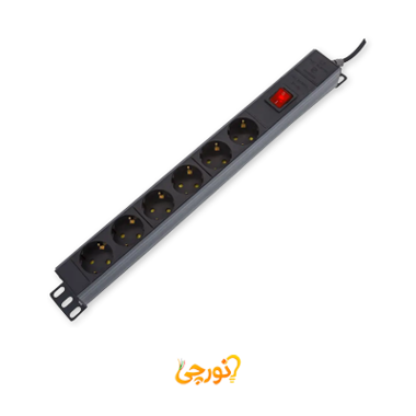 چند راهی برق شش خانه 1.8 متر مدل رک مونت 2253 پارت الکتریک