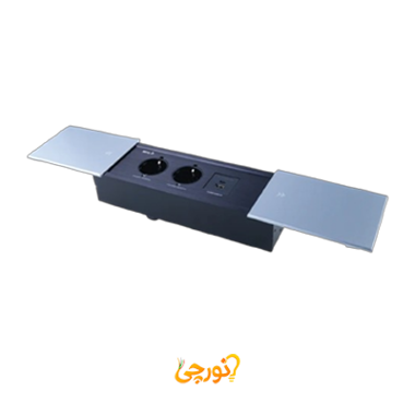پریز توکار کشویی دو طرفه میلو 1036 با 2 پورت فست شارژ