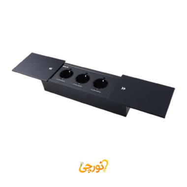 پریز توکار داشبوردی دو طرفه سه سوکت میلو 1035