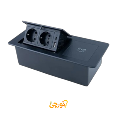 پریز توکار داشبوردی دو سوکت وایرلس دار میلو 1024