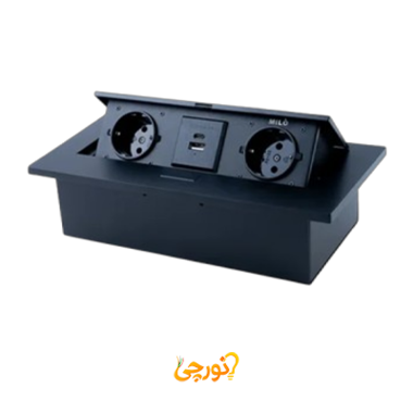 پریز توکار داشبوردی 2 سوکت شارژر‌دار میلو 1020