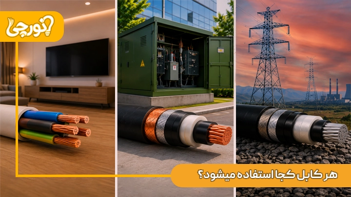 هر کابل کجا استفاده میشود؟
