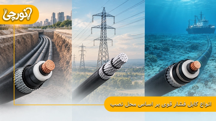 انواع کابل فشار قوی بر اساس محل نصب