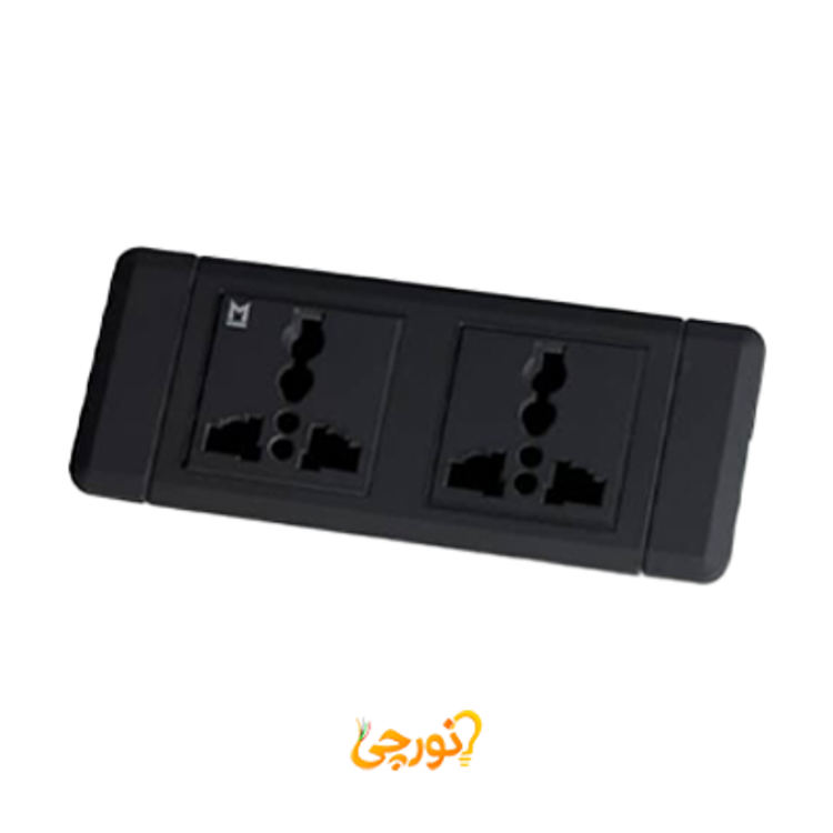 پریز توکار یونیورسال ملونی (کد 10150) با رنگ بدنه مشکی