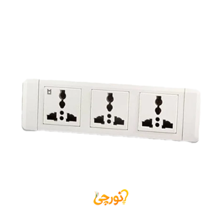 پریز توکار یونیورسال ملونی (کد 10152) با رنگ بدنه سفید