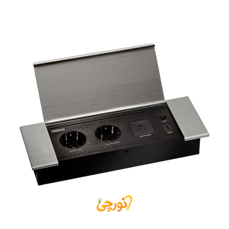 پریز توکار ملونی کد 10108 با رنگ بدنه نقره ای