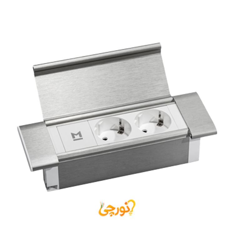 پریز توکار ملونی کد 10102 با رنگ بدنه نقره ای