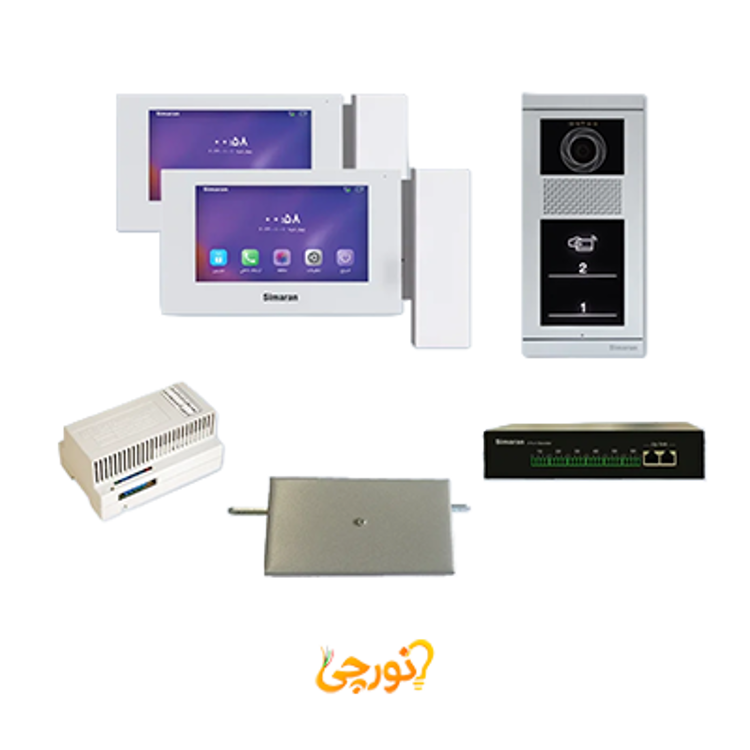 پکیج آیفون تصویری HD با پنل تاچ فرداد 1 تا 4 واحدی 76D سیماران