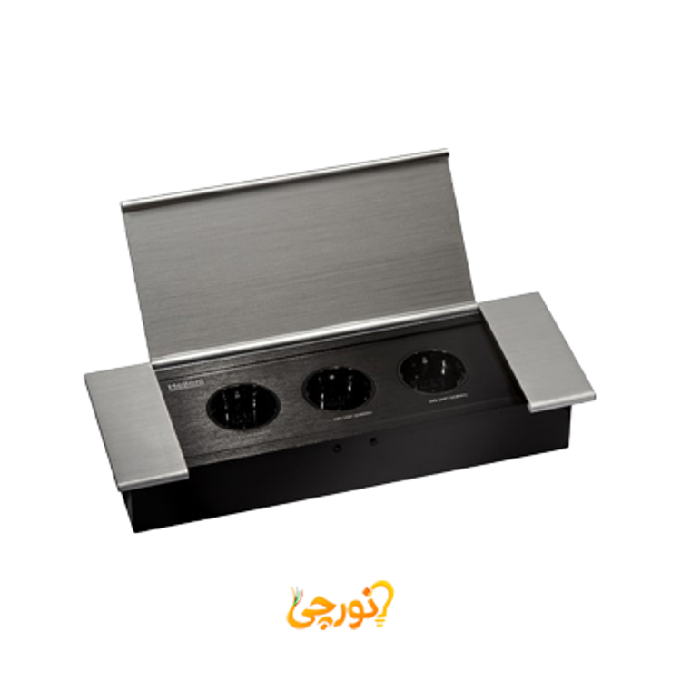 پریز توکار ملونی کد 10106 با رنگ بدنه نقره ای