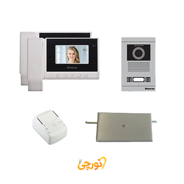 پکیج آیفون تصویری HS43 با پنل فرداد 1 تا 4 واحدی سیماران _ سفید