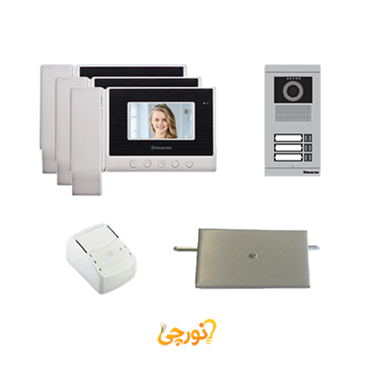 پکیج آیفون تصویری HS43 با پنل فرداد 1 تا 4 واحدی سیماران _ سفید