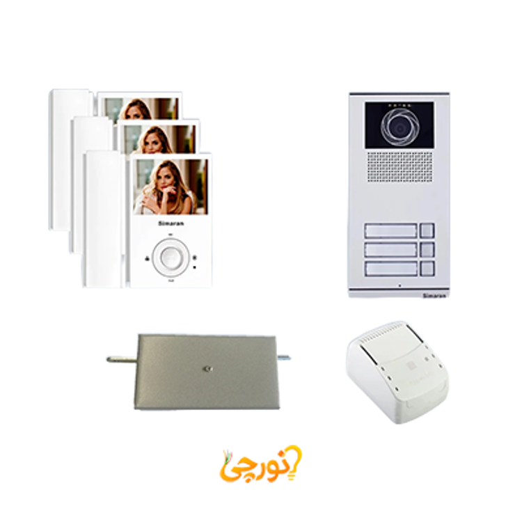 پکیج آیفون تصویری 43FL با پنل فرداد 1 تا 4 واحدی سیماران _ سفید