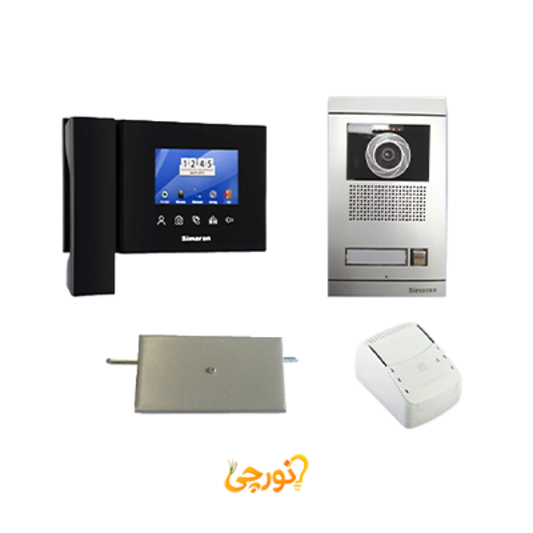 پکیج آیفون تصویری 47TK مشکی با پنل فرداد 1 تا 4 واحدی سیماران