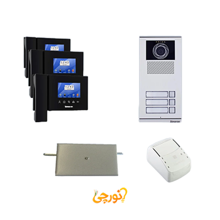 پکیج آیفون تصویری 47TK مشکی با پنل فرداد 1 تا 4 واحدی سیماران