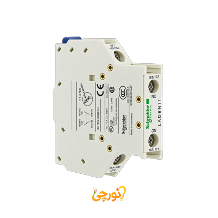 کنتاکت کمکی 1NO+1NC جانبی اشنایدر کد LAD8N11