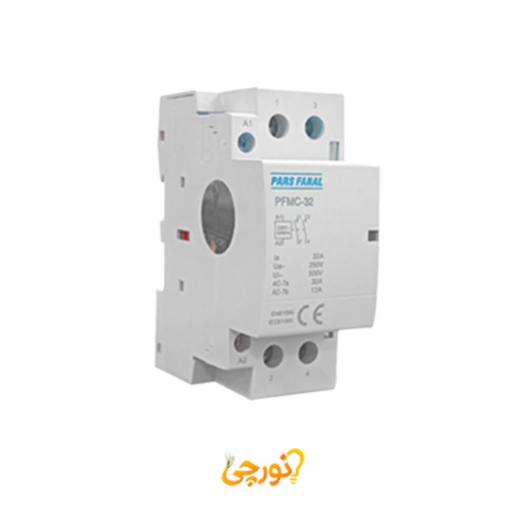 کنتاکتور دو پل 32 آمپر پارس فانال مدل PFMC-2P/32A سفید