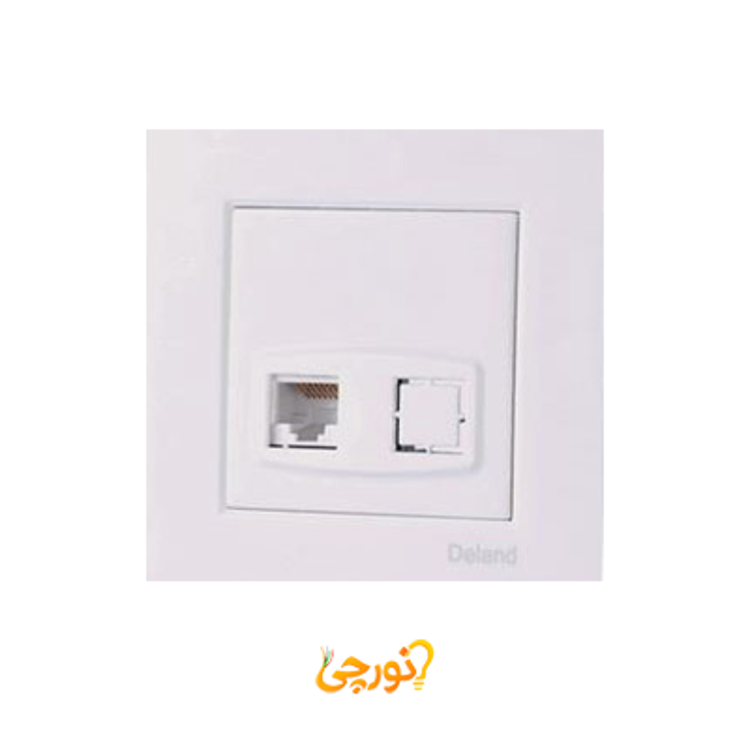 سوکت شبکه cat6 دلند مدل آسا سفید 