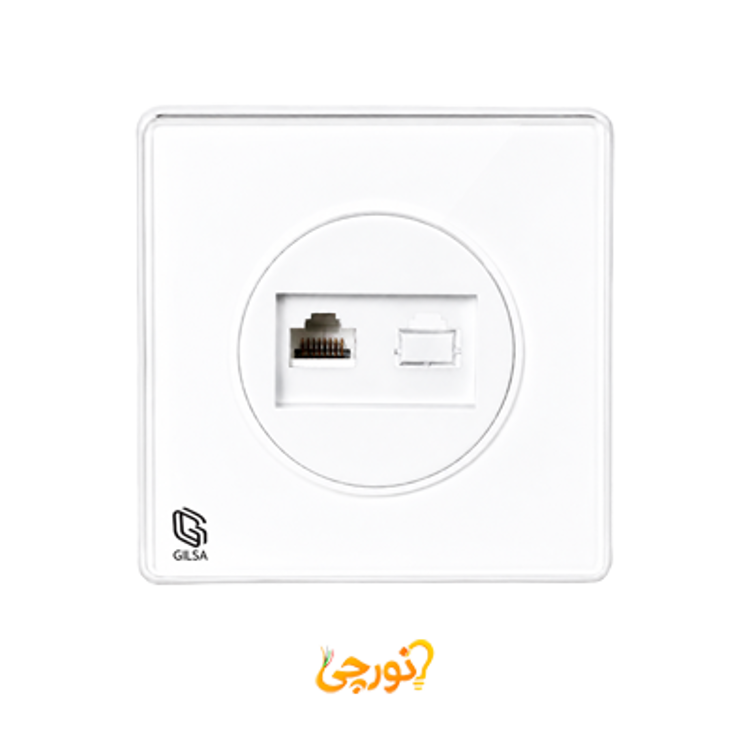 پریز شبکه تک سوکت CAT 6 مدل eco گیلسا سفید