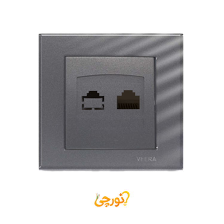 پریز شبکه دو سوکت cat6 ویرا مدل کریستال نوک مدادی