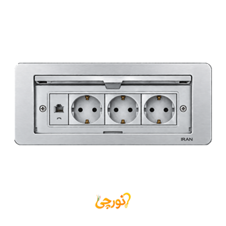 پریز توکار کابینتی ایران الکتریک دیاموند M7 زغالی