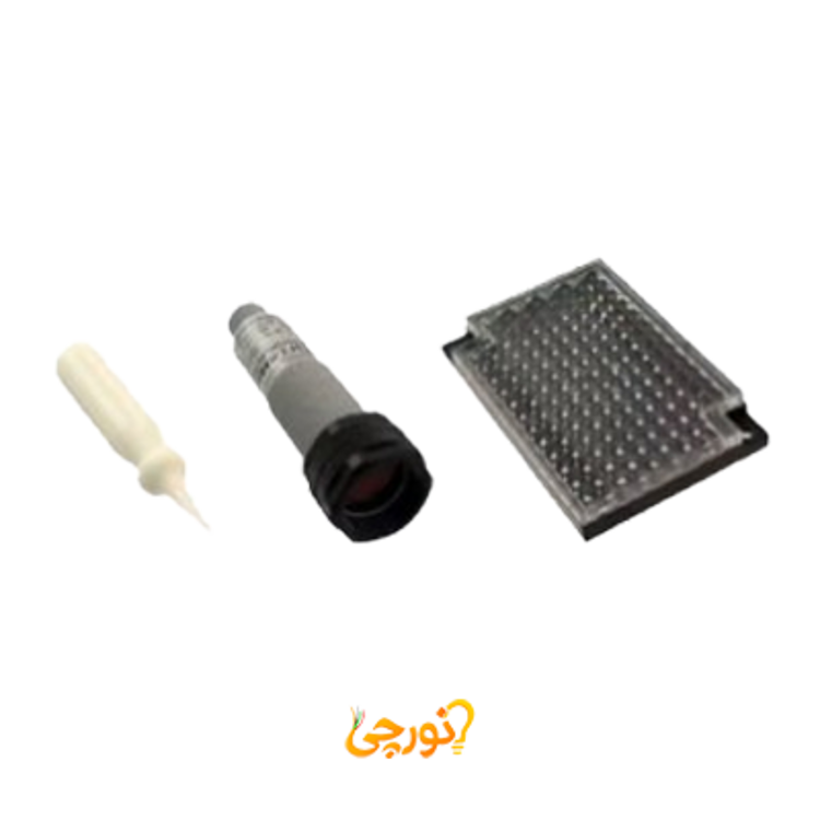 سنسور نوری رفلکتیو مدل E3F2-R4B4-P1 با برد 4 متر و خروجی PNP امرون