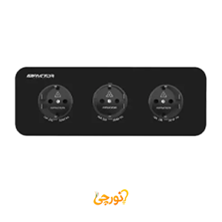 پریز توکار فکتور مدل FPO3-V3 مشکی از رو به رو