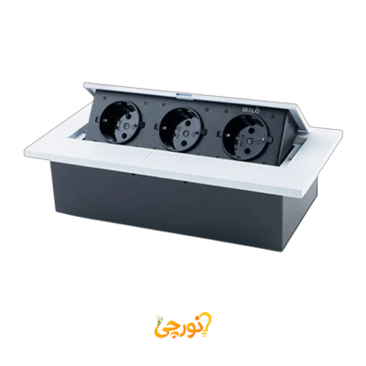 پریز توکار داشبوردی سه سوکت میلو 1010 سفید