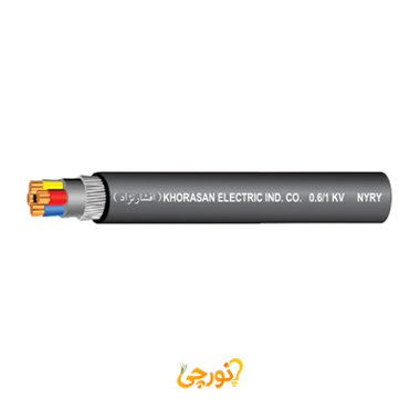 کابل قدرت با عایق و روکش PVC وایرآرمور NYRY سایز 4 در 2.5re افشارنژاد خراسان
