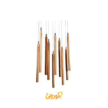 چراغ دکوراتیو چوبی آویز 10 شعله مدل SO-1381-40cm-L شعاع الکترونیک