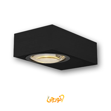 چراغ دیواری 2طرفه مشکی آفتابی 6 وات ضدآب سن آن ستاره شمال