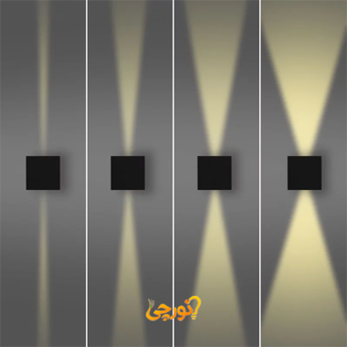 چراغ دیواری دوطرفه مکعب مشکی ستاره شمال
